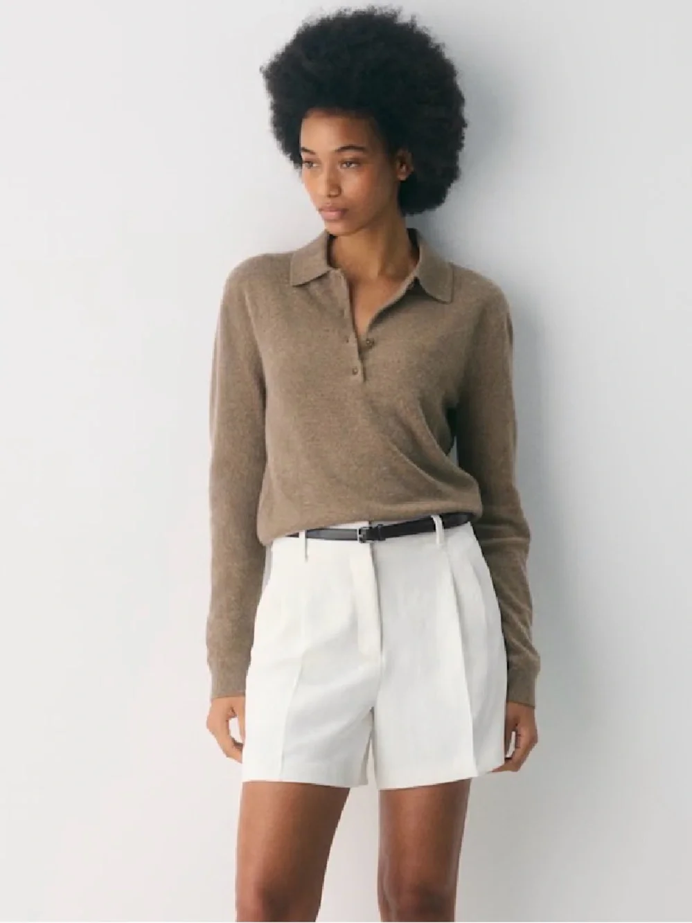 Aritzia White Tailored High-Waist Pleated Women’s Shorts